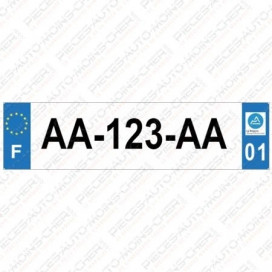 PLAQUE D'IMMATRICULATION ALUMINIUM AVANT / ARRIERE