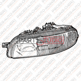 PHARE GAUCHE H1+H1 GLACE STRIÉE/FINITION SX MAREA 09/96-09/01