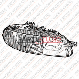 PHARE DROIT H1+H1 GLACE STRIÉE/FINITION SX MAREA 09/96-09/01