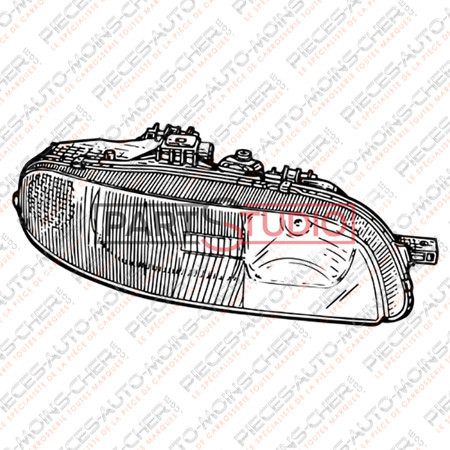 PHARE DROIT H1+H1 GLACE STRIÉE/FINITION SX MAREA 09/96-09/01