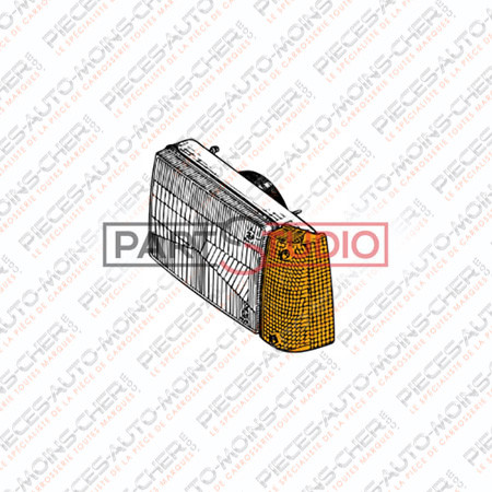 PHARE GAUCHE H4 MANUEL +FEU BLANC PANDA 01/86 - 08/03