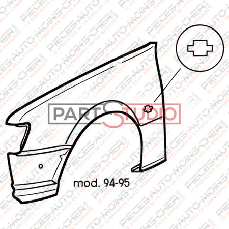 AILE AVANT GAUCHE (CLIGNOTANT OVALE) FIESTA 01/94 - 08/95