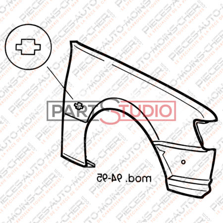 AILE AVANT DROITE (CLIGNOTANT OVALE) FIESTA 01/94 - 08/95