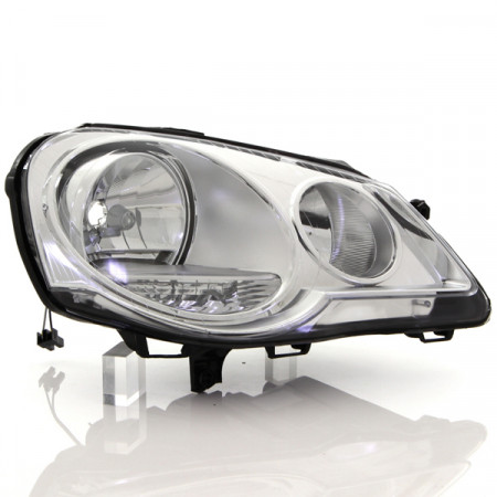 PHARE D H7+H1 ELEC ( fond chrome sauf gti /montage hella )POLO 06/05+