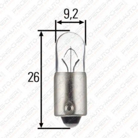 LAMPE T4W (12V 4W BLUE LIGHT) LOT x2